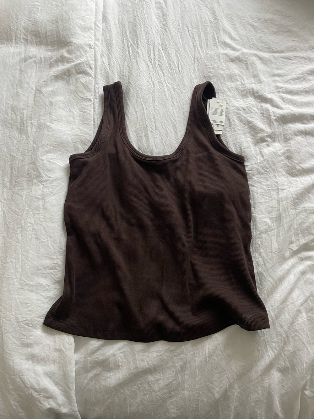 Abecrombie Bra Free Brown Ribbed Tank NWT